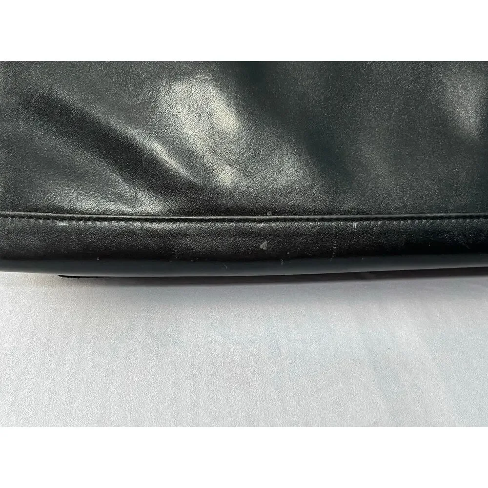 VTG Franklin Quest Black Leather Planner Binder 9.5”x11.5” Office Academia